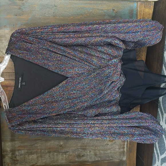 Jealous Tomato Tops - Jealous Tomato Metallic Rainbow Simmer Bodysuit - Women's Medium